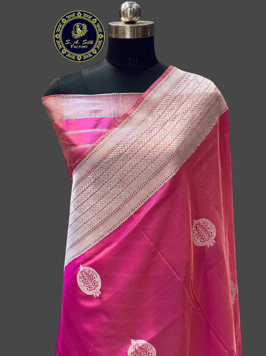 Banaras 100% Pure katan Kadua Silk Saree with allover Kadua Sona Roopa Buta Design