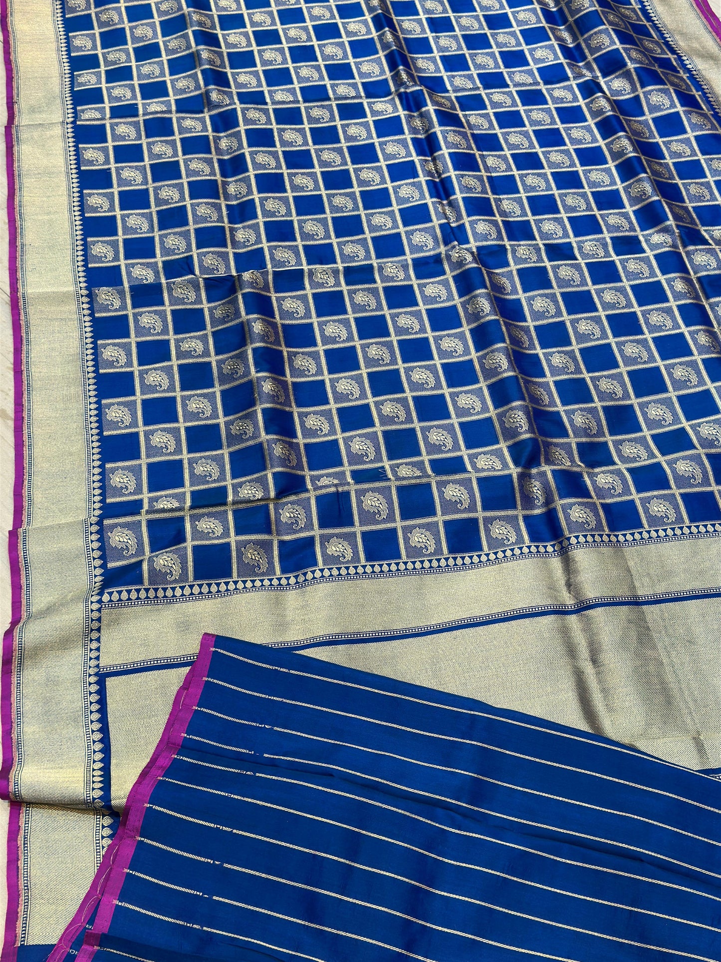 Banaras 100% Pure katan Gharchola Silk Saree with allover Reshami zari weave