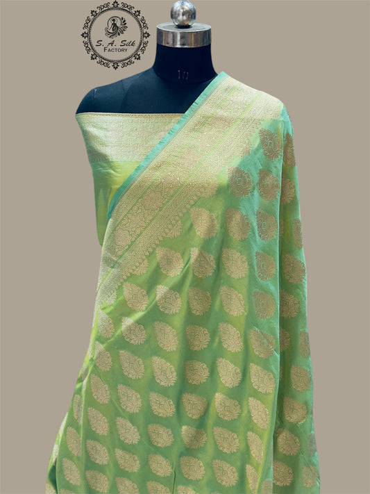 Banaras 100% Pure katan Silk Saree with allover beautiful Buta design