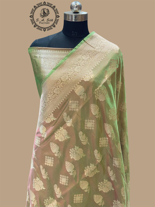 Banaras 100% Pure katan Silk Saree with allover beautiful jaal design On full body with water zari