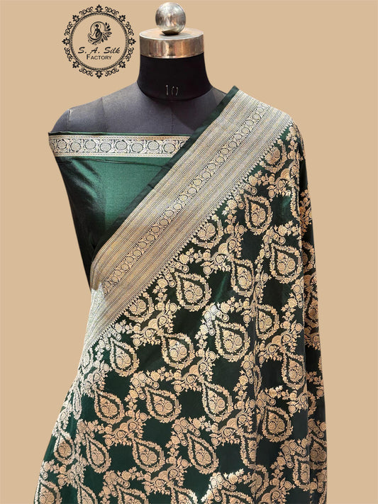 Banaras 100% Pure katan Kanjiwaram Premium Kadua Silk Saree with allover beautiful Zari Jaal design