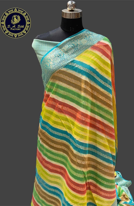 Banarasi 100% pure khaddi chiffon silk saree